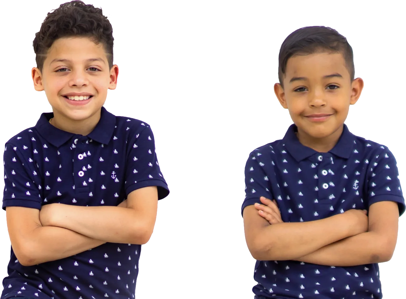 Eli and Juan, arms crossed and smiling