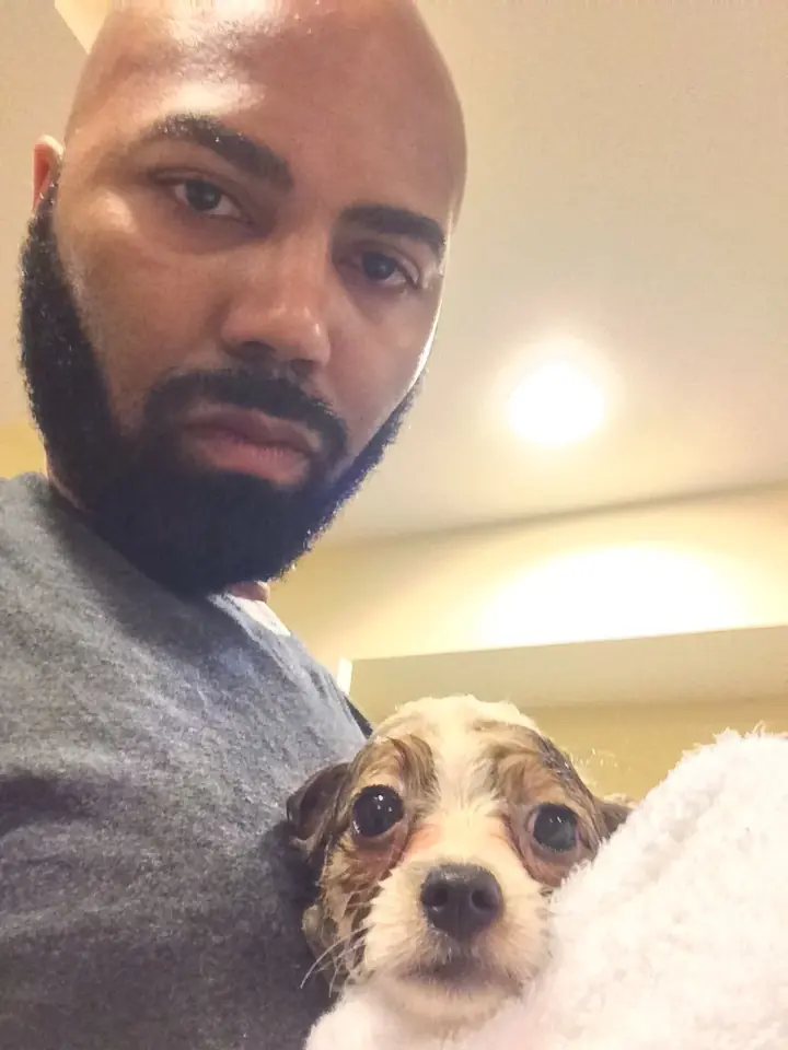 A selfie with the dog